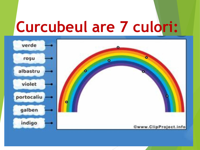 Curcubeul are 7 culori: