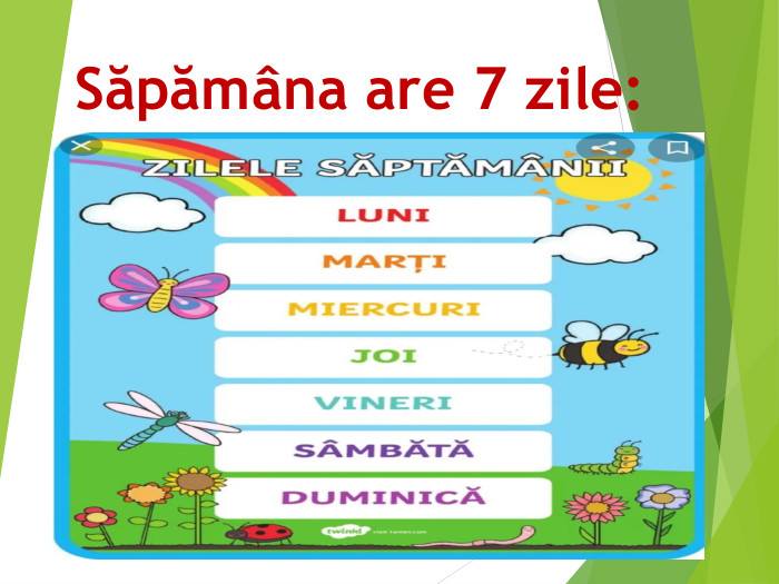Săpămâna are 7 zile: