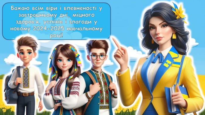 Бажаю всім віри і впевненості у завтрашньому дні, міцного здоров’я, успіхів і злагоди у новому 2024-2025 навчальному році!