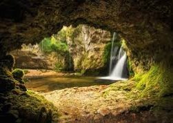 Картинка Швейцария Venoge пещере Природа Водопады Мох 3840x2400