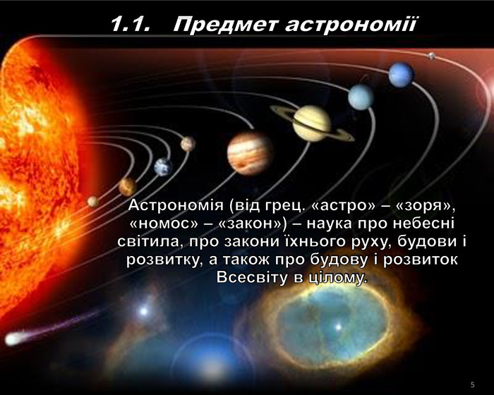 Реферат: Корисна інформація з астрономії