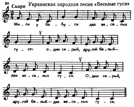 Два веселых гуся (украинская народная песня, с нотами ...