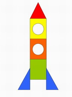 Картинки по запросу ракета з геометричних фігур