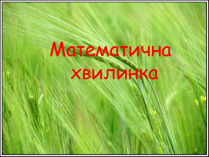  Математична хвилинка 