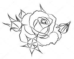 Эскиз садовой розы . — Вектор: изображение, рисунок © Designer_an #96612520  | Depositphotos