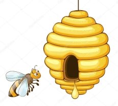 G:\Початкові класи\1 клас\Навчання грамоти Пономарьова 1 клас\Письмо ІІ семестр\Урок №27\depositphotos_117196400-stock-illustration-bee-flying-and-beehive-with.jpg