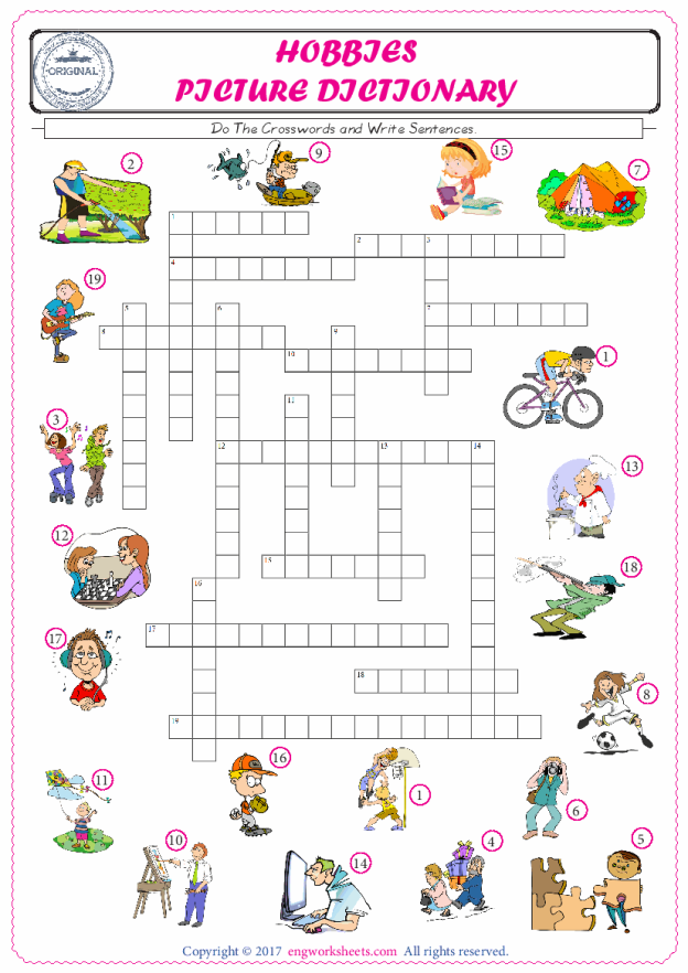 5 Complete The Crossword Using The Hobbies Of Pictures.gif