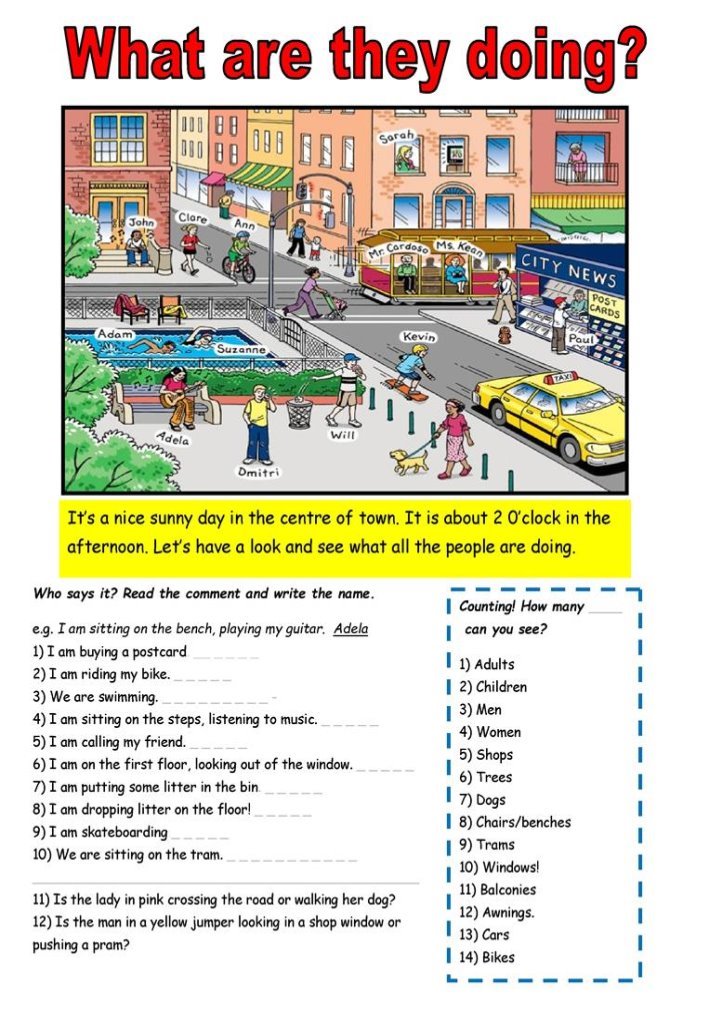 Описание: What are they doing? - English ESL Worksheets for distance ...
