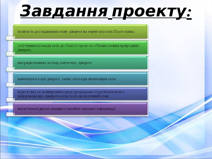 Завдання проекту:  